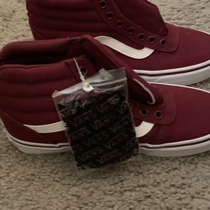 Dark red vans high tops
